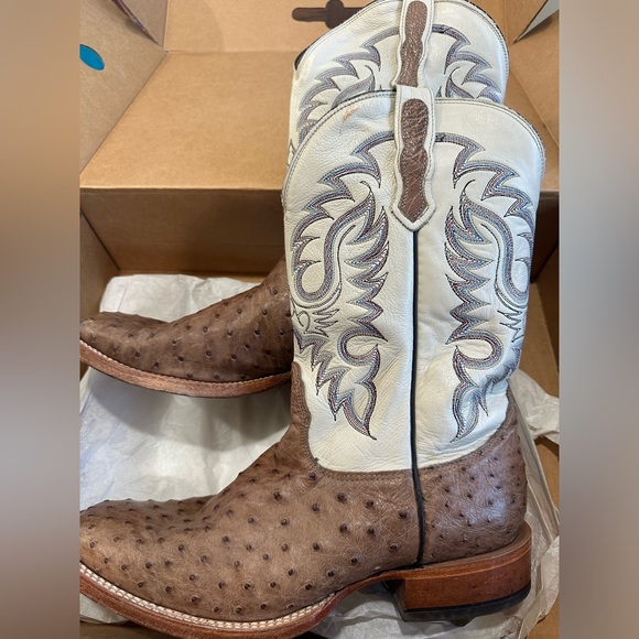 Nocona MD6505 Men's Exotic Rancher Boot w. Mink Vintage Quill Ostrich sz 10 1/2 - Picture 2 of 13